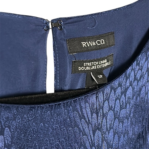 RW&CO  shimmer sateen Dress,NWT, vtg tag, keyhole,hook ,cuffs, lined, - Picture 5 of 13